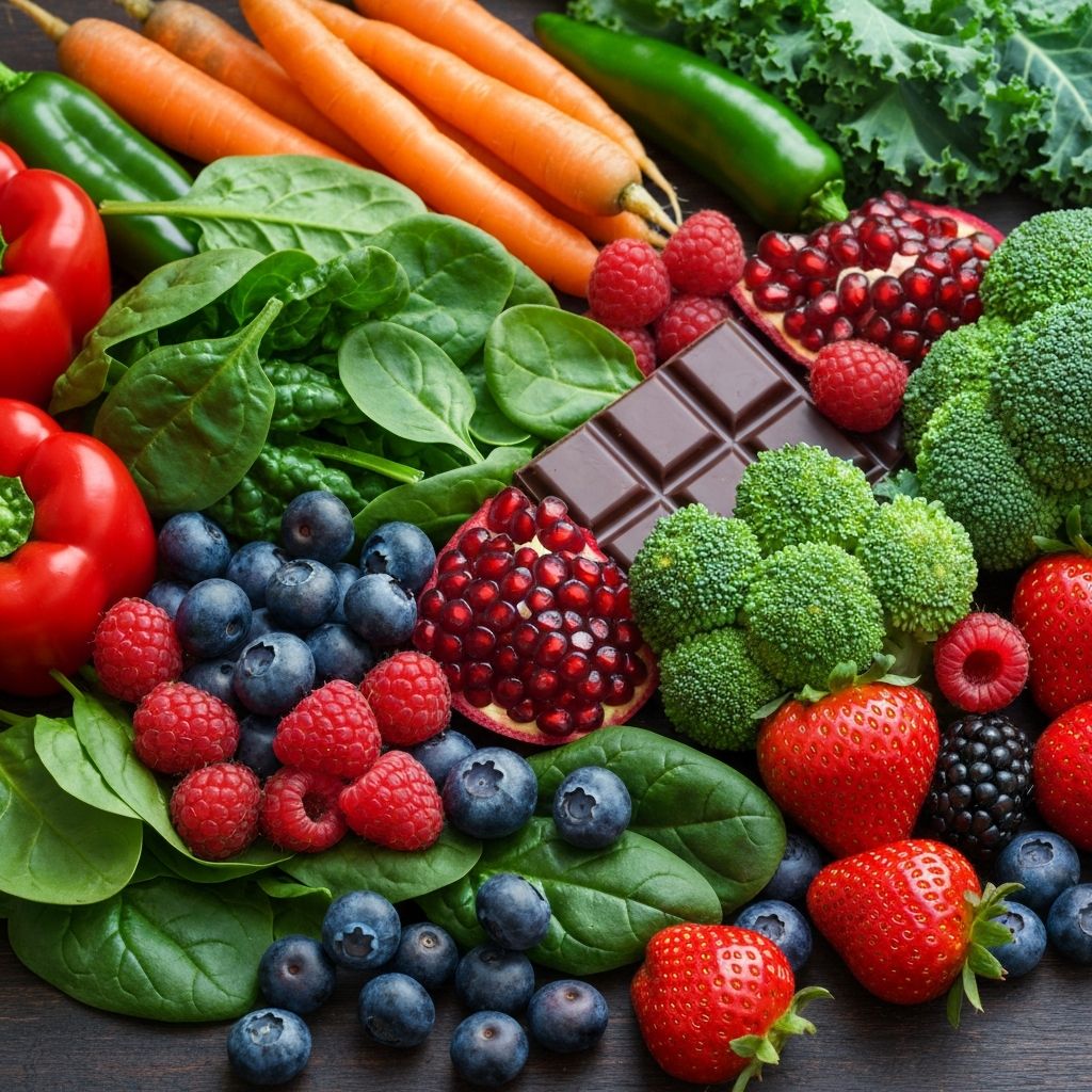 Aliments antioxydants colorés